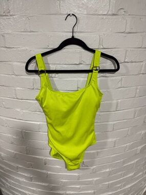 MICHAEL Michael Kors Neon Lime Ribbed One-Piece